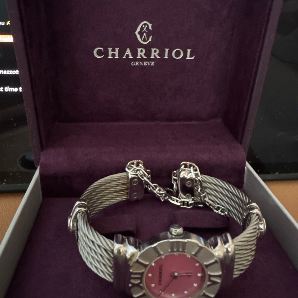 Charriol Pink Dial with Silver Cable Bracelet watch